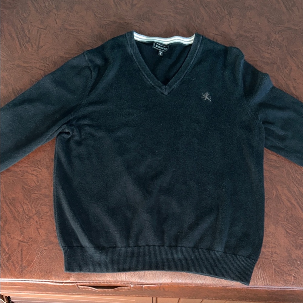 Express Black V-Neck Long Sleeved Sweater